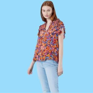 Gilner Ferrar Sienna Blouse in Painted Floral Small NWT